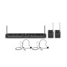 Microfone sem fio duplo com 2 transmissores  e 2 headsets - 584 - 608 MHz