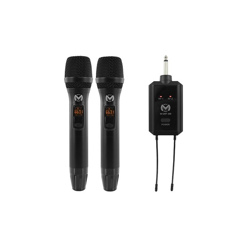 Microfone S/Fio duplo Mac Mah - W-UHF 200 M
