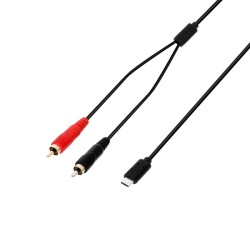 Cabo Y USB-C | 2 x RCA macho x USB-C | 1,5 m